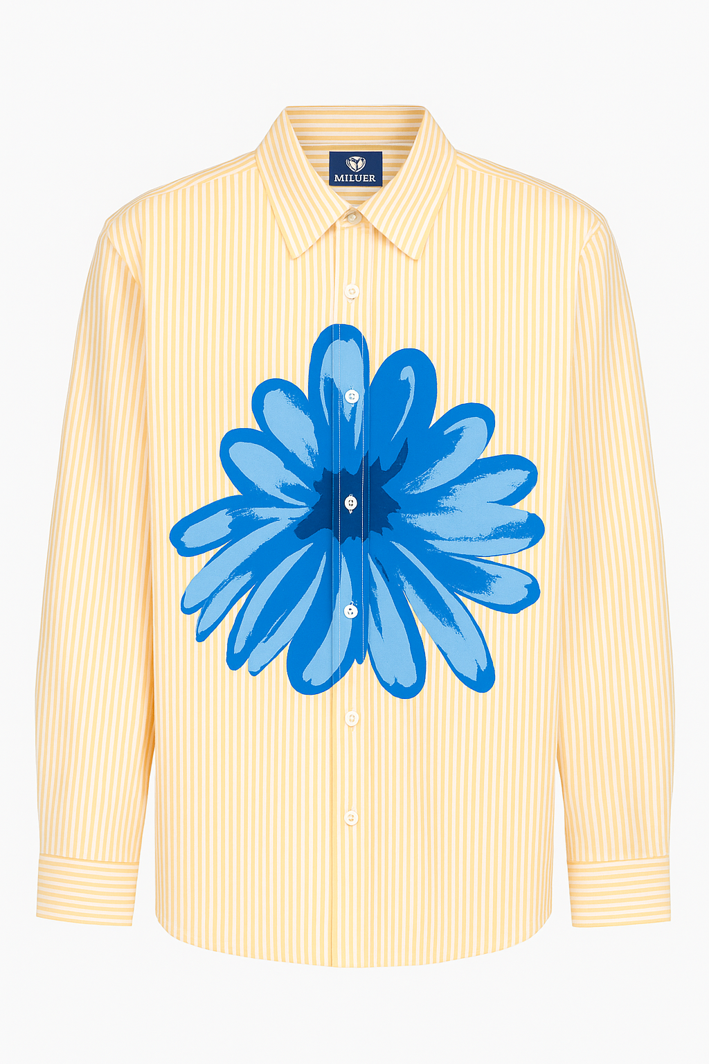 striped shirt with flower graphic