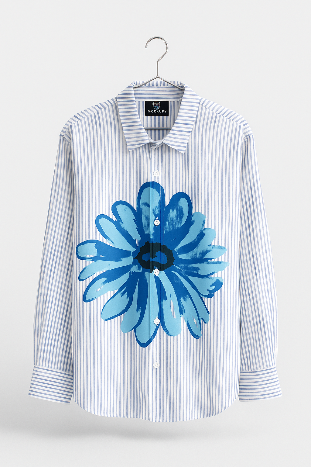 striped shirt with flower graphic